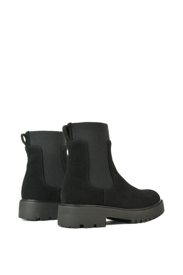 XY LONDON Black Ankle Boots Pull On Elasticated Gusset Chelsea
