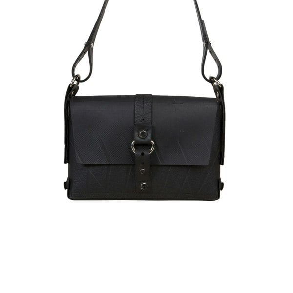 Reina Black Vegan Handbag by Paguro Upcycle