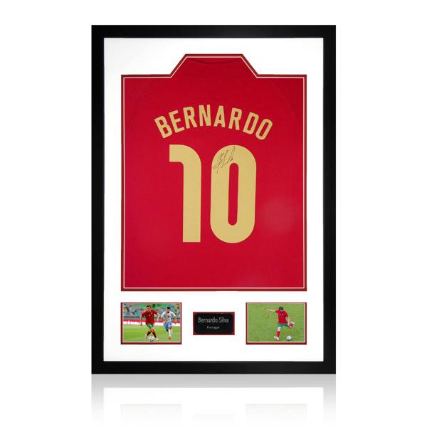 Bernardo Silva Signed Portugal Shirt Premium Frame