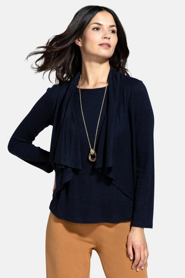 HotSquash Knitted Top with Cardigan Draping