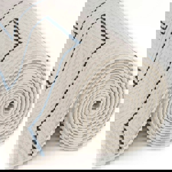 Geometric Living Room rug, blue-cream colours, stain-resistant and non-shedding