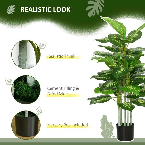 Artificial evergreen tree with realistic green foliage in black nursery pot