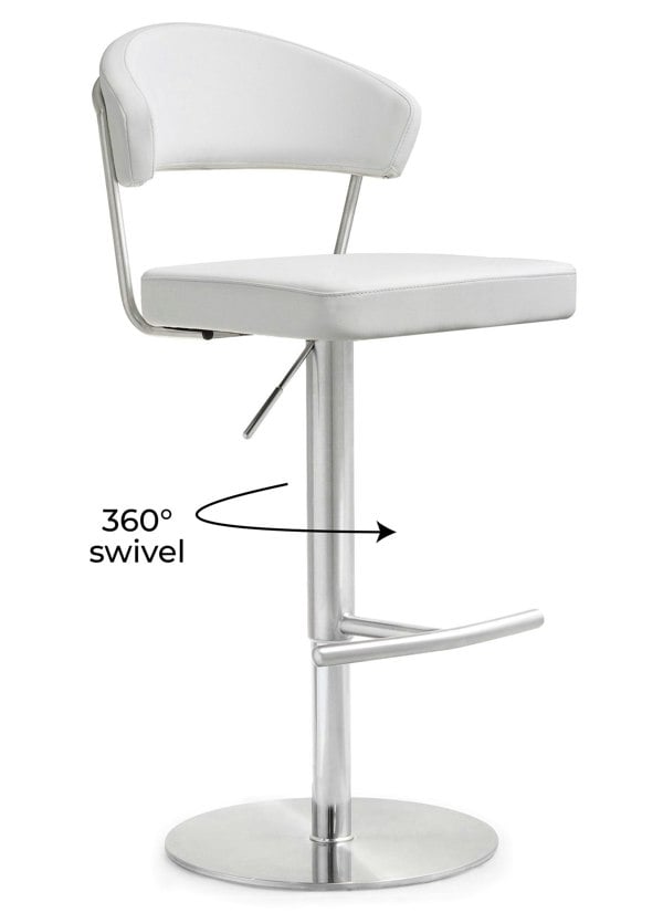 Furniture Edit Cosmo White Stainless Steel Barstool