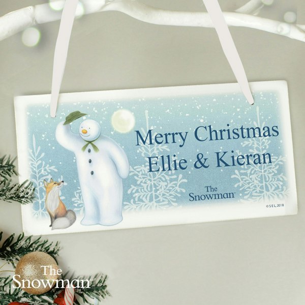 Personalised Memento Company Personalised The Snowman Snow Wonder Wooden Sign