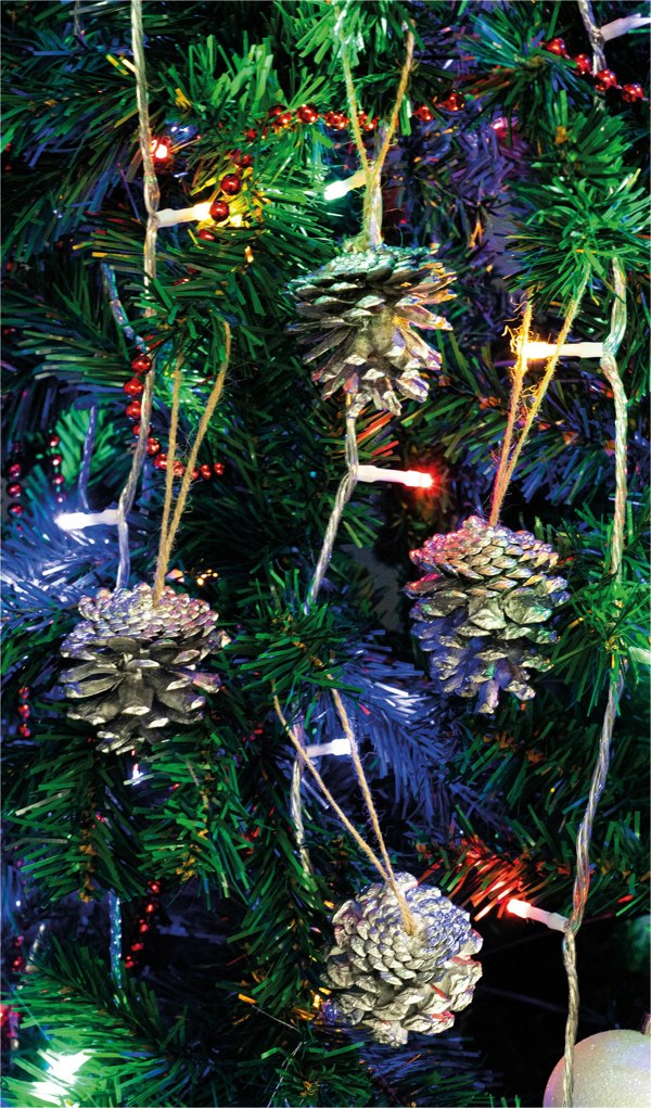 St Helens Silver Hanging Pinecones - Set Of 6