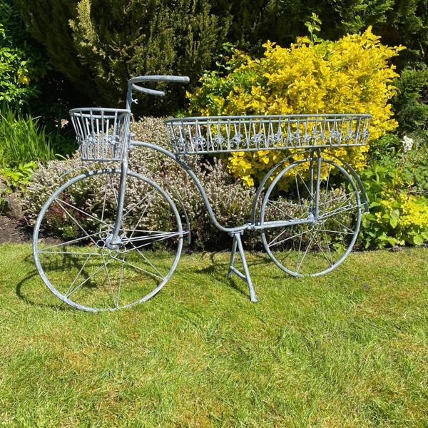 138CM STONE GREY BICYCLE PLANTER
