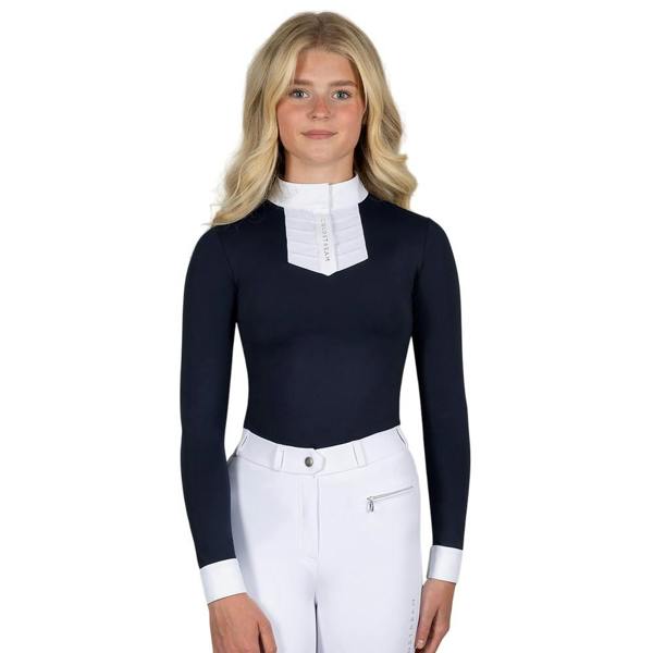 Coldstream Womens/Ladies Roslin Crystal Ruffles Show Shirt - Navy - 