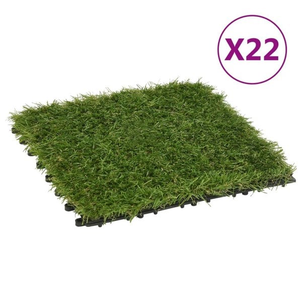 Berkfield Artificial Grass Tiles 22 pcs Green 30x30 cm