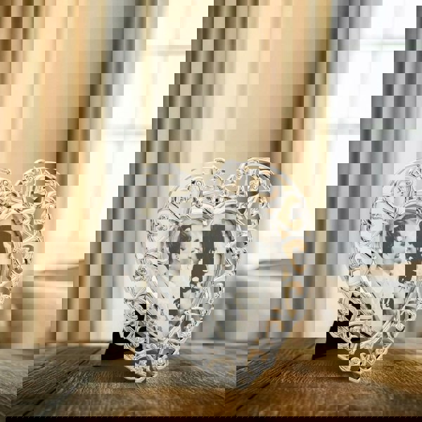 Heart Themed 4x4 Silver Picture Frame with Small Diamante Crystals Image 6