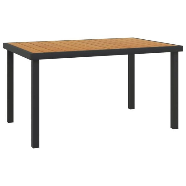 Berkfield Garden Table Brown 140x90x74 cm Aluminium and WPC