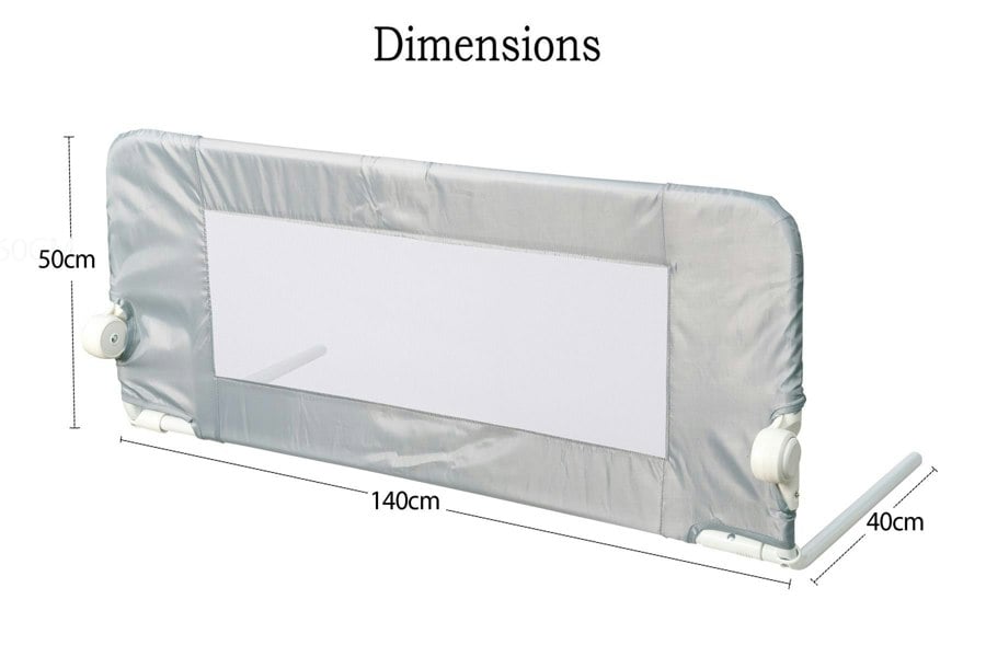 Safetots Deluxe Soft Touch Denim Extra Wide Bed Rail, Grey 140cm Wide x 50cm Tall, Toddler Bed Guard For Safety