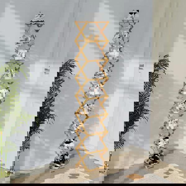 Living and Home 9/8/7/6 Tier Bamboo Folding Shoe Rack Shoe Storage Organiser