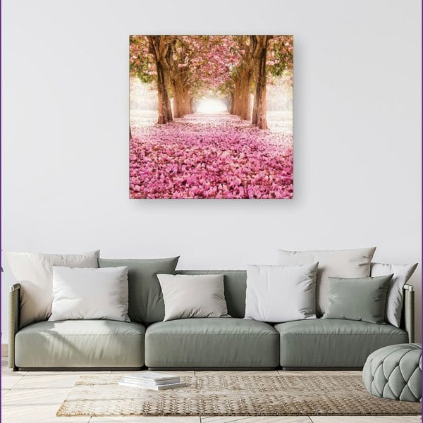 Warren Reed Pink Flower Tree Tunnel Canvas