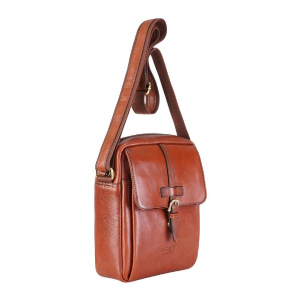 Infinity Leather Genuine Leather Vintage Crossbody Messenger Travel Bag - Ashby