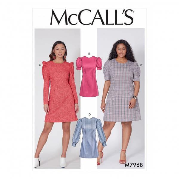 McCalls 7968 Paper Sewing Pattern – Women's Dress, Size 8-16, Easy