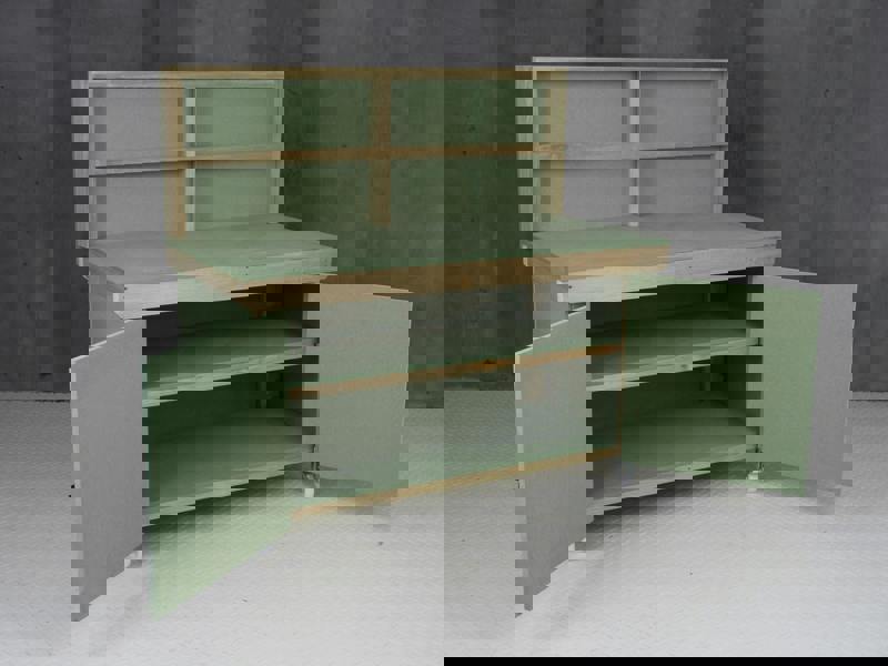 Arbor Garden Solutions Wooden UniMDF Moisture Resistant Workbench With Lockable Cupboard (V.9) With Back panel, Wheels, Double shelf