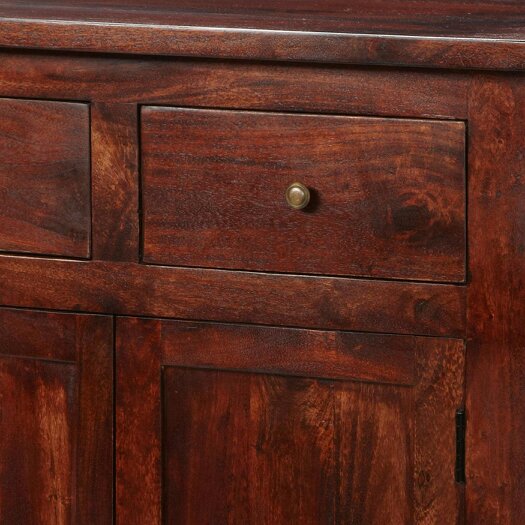 Wyld Haus Oxford Mahogany Mango Wood Storage Cabinet 2 Drawers 2 Doors
