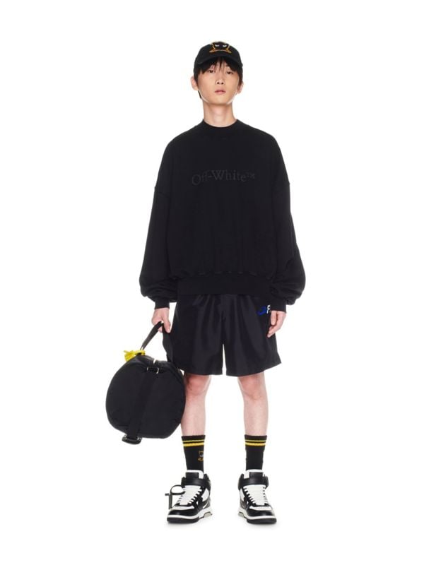 Off-White Bookish Laund Boxy Fit Black Sweatshirt