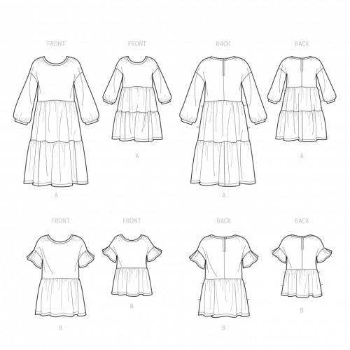 Simplicity Sewing Pattern 9454, Dresses, Tops for Women, Kids, A (3 - 8 /XS-XL) - Easy