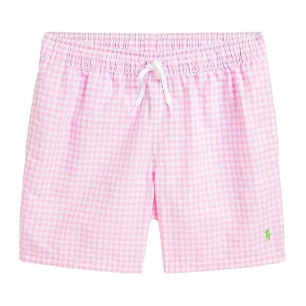 Ralph Lauren Childrens/Kids Polo Gingham Swim Shorts - Carmine Pink - 