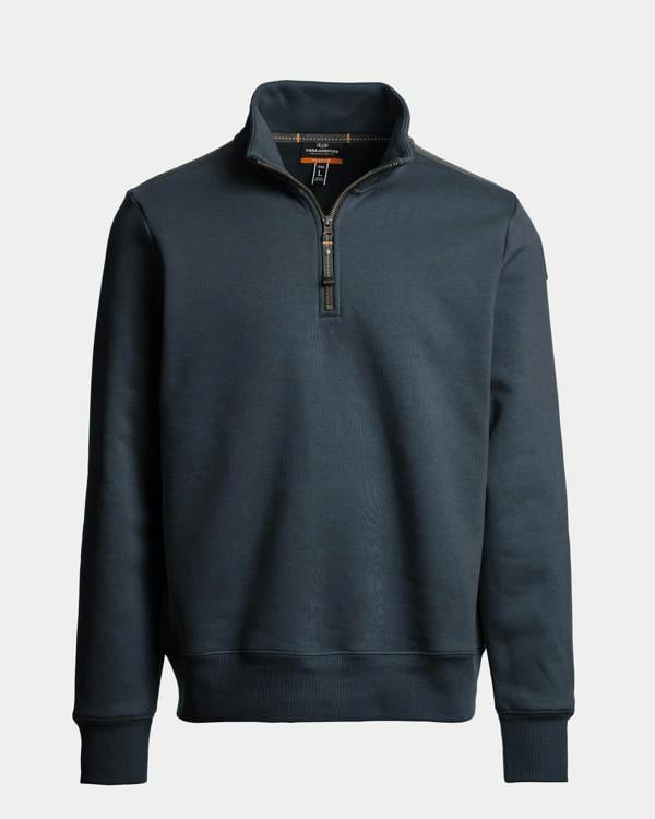 Parajumpers Broad Peak Mens Quarter Zip Sweatshirt - Nine Iron 765, front