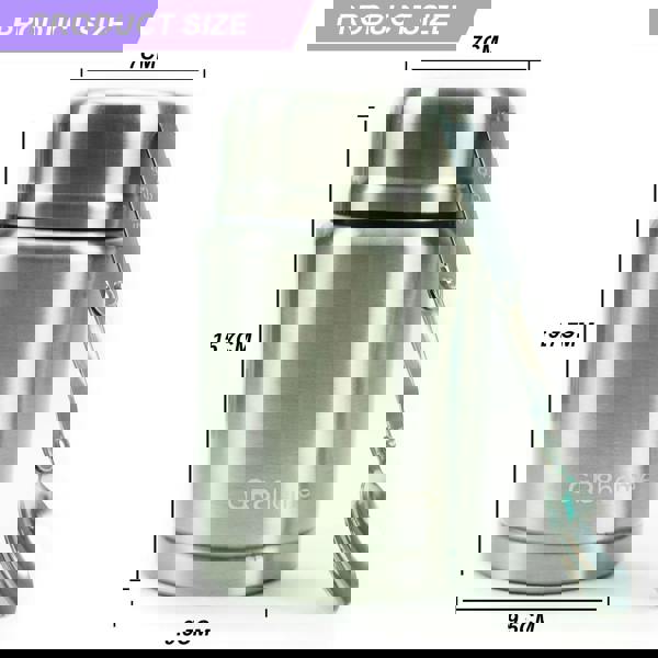 Gr8 Home Stainless Steel Food Flask 500ml Vacuum Insulated Thermal Jar With Spoon Silver