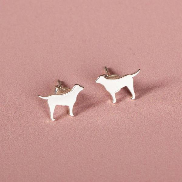 Mylee London Labrador Silver Stud Earrings