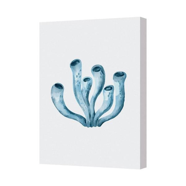 Benjamin Tate Design Blue Coral Abstract Canvas Wall Art Print Ocean Decor