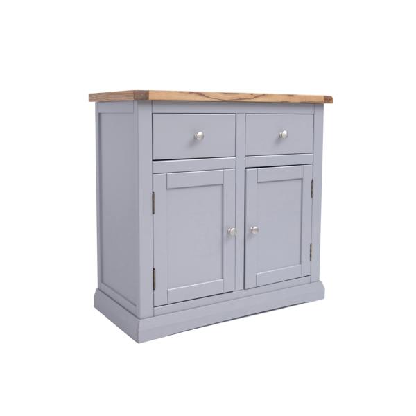 Cabinet Bits Rocca Grey 2 Drawer 2 Door Sideboard Chrome Knob
