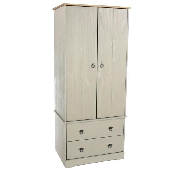 Core Products Corona Grey Modern 2-Door & 2-Drawer Wardrobe