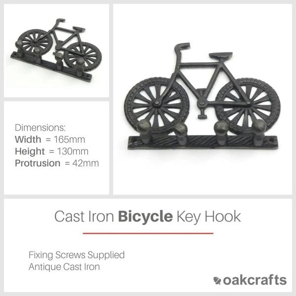 Vintage Style Bicycle Key Hook 165mm x 130mm
