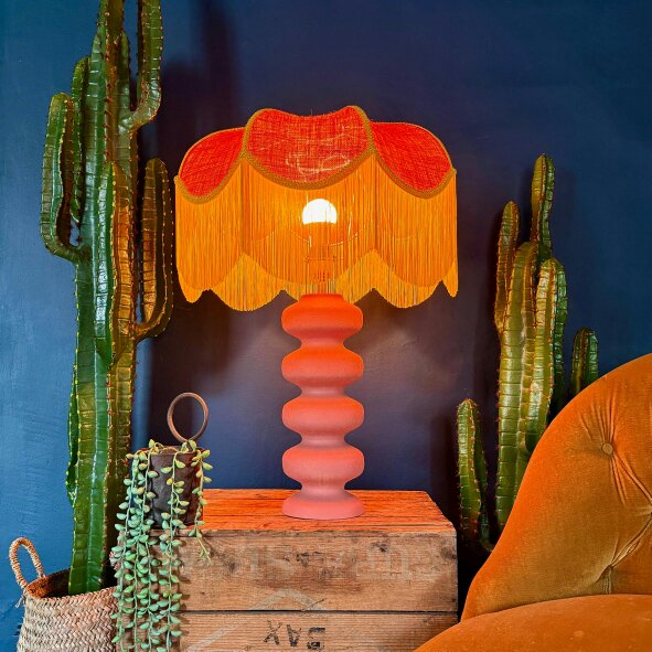 Love Frankie Large Pebble Table Lamp In Coral