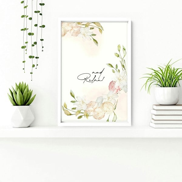 Bathroom art prints | Set of 2 Pink blooms wall art