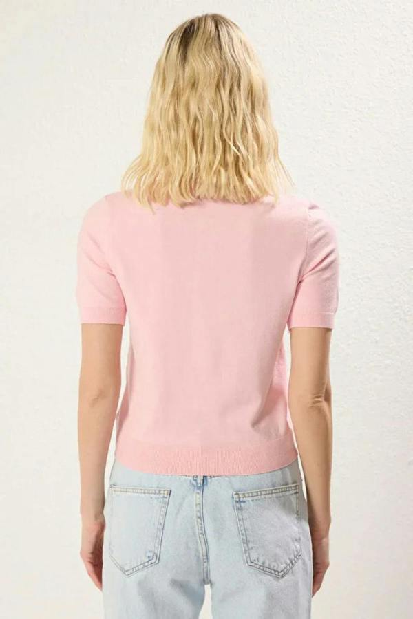 Hoxton Gal Polo Neck Premium Yarn Knit Lightweight Blouse