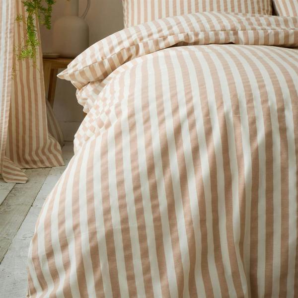 Pineapple Elephant Cotton Rich Woven Stripe Clay Duvet Cover Set