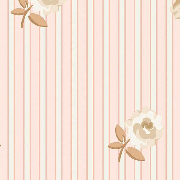 Cath Kidston Rose Spaced Stripe Pink Wallpaper