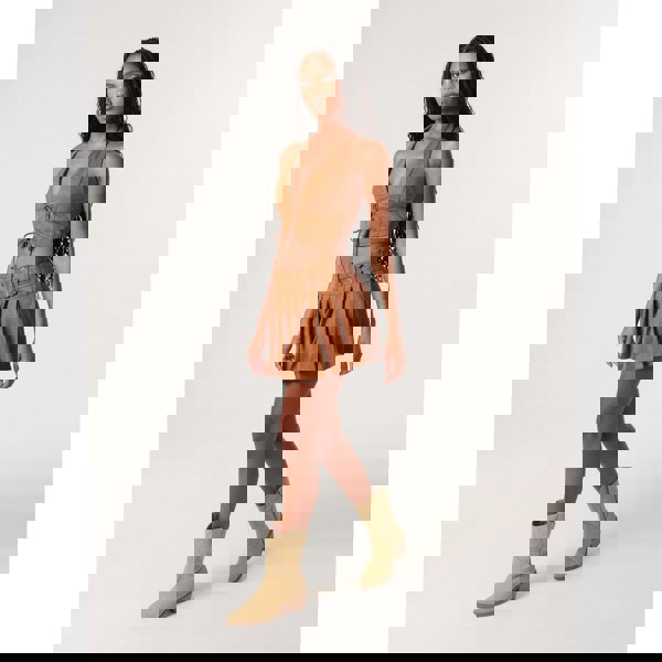 Pink Vanilla Suedette Pleated Mini Skirt