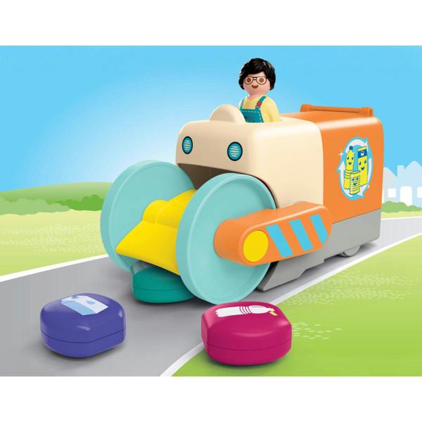 Playmobil JUNIOR: Push and Grab Garbage Collector Vehicle - 71774 Playset