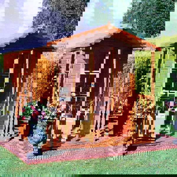 Shire Buckingham & Veranda 7x10 12mm interlock Clad wooden Summerhouse - Best Shed