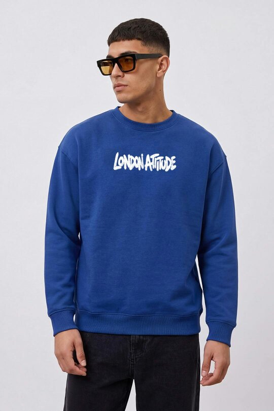 London Attitude Oversized Heavyweight City Graffiti Sweatshirt