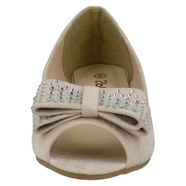 Spot On Ladies Spot On Peep Toe Ballerinas