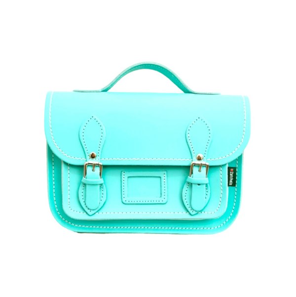 Zatchels Leather Midi Satchel - Limpet - Shell Blue