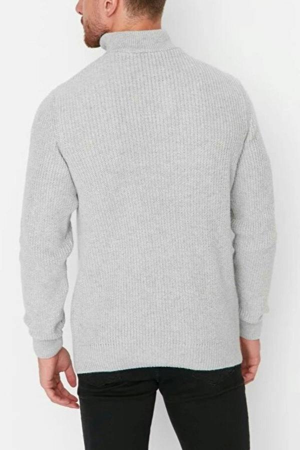 WOVCOR Regular Woolen Zippered Turtleneck Knit Men's Sweater