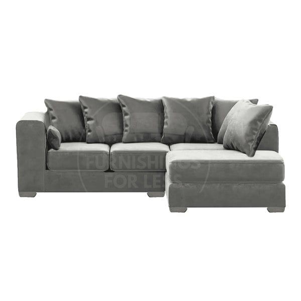 Ella Plush Velvet Fabric Corner Sofa
