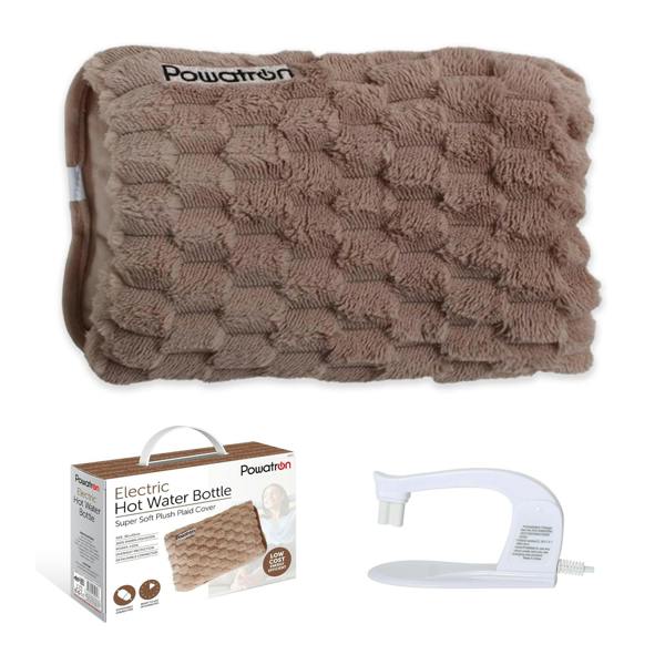 Powatron Rechargeable Electric Hot Water Bottle - Soft & Cosy Hand Body Warmer, Massaging Heat Pad, Over-Heat Protection