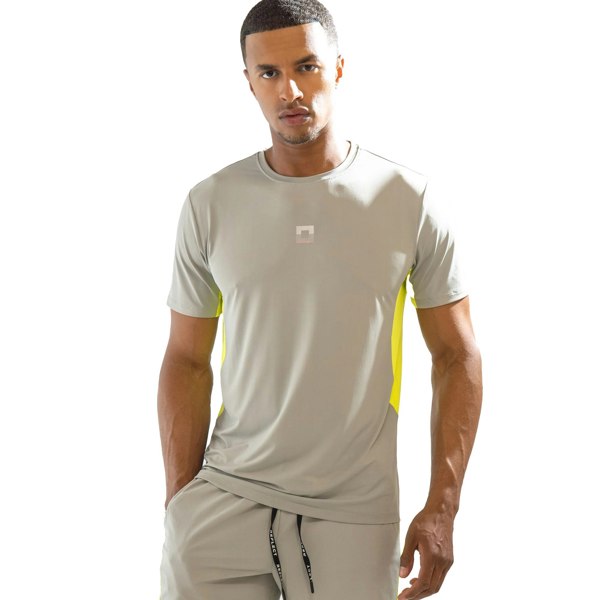REFLECT Zone Tech T-Shirt Grey/Neon Yellow