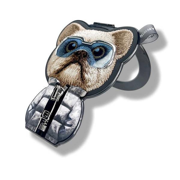 Nimmy Friends Nimmy Cool & Cute 2.0 Little Rich Tycoon Dog Embroidery Magnetic Stand with MagSafe Black - N-KM-BSZJ-01