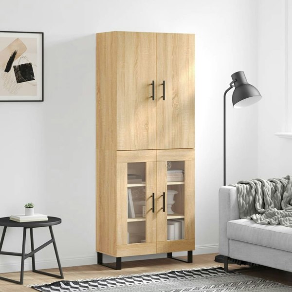Berkfield Highboard Sonoma Oak 69.5x34x180 cm Engineered Wood
