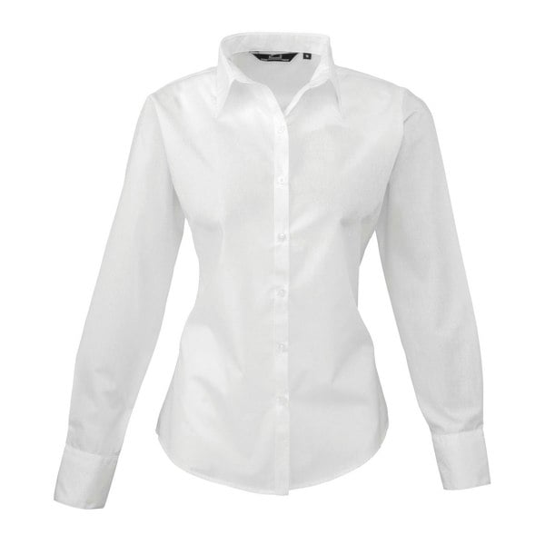 Premier Women's Poplin Long-Sleeved Shirt - White