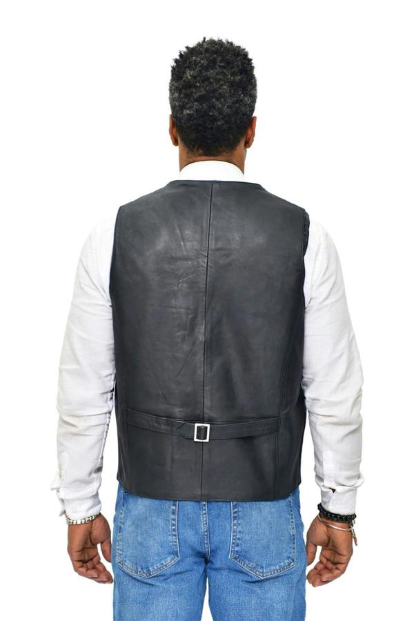Infinity Leather Mens Classic Leather Waistcoat-Chester